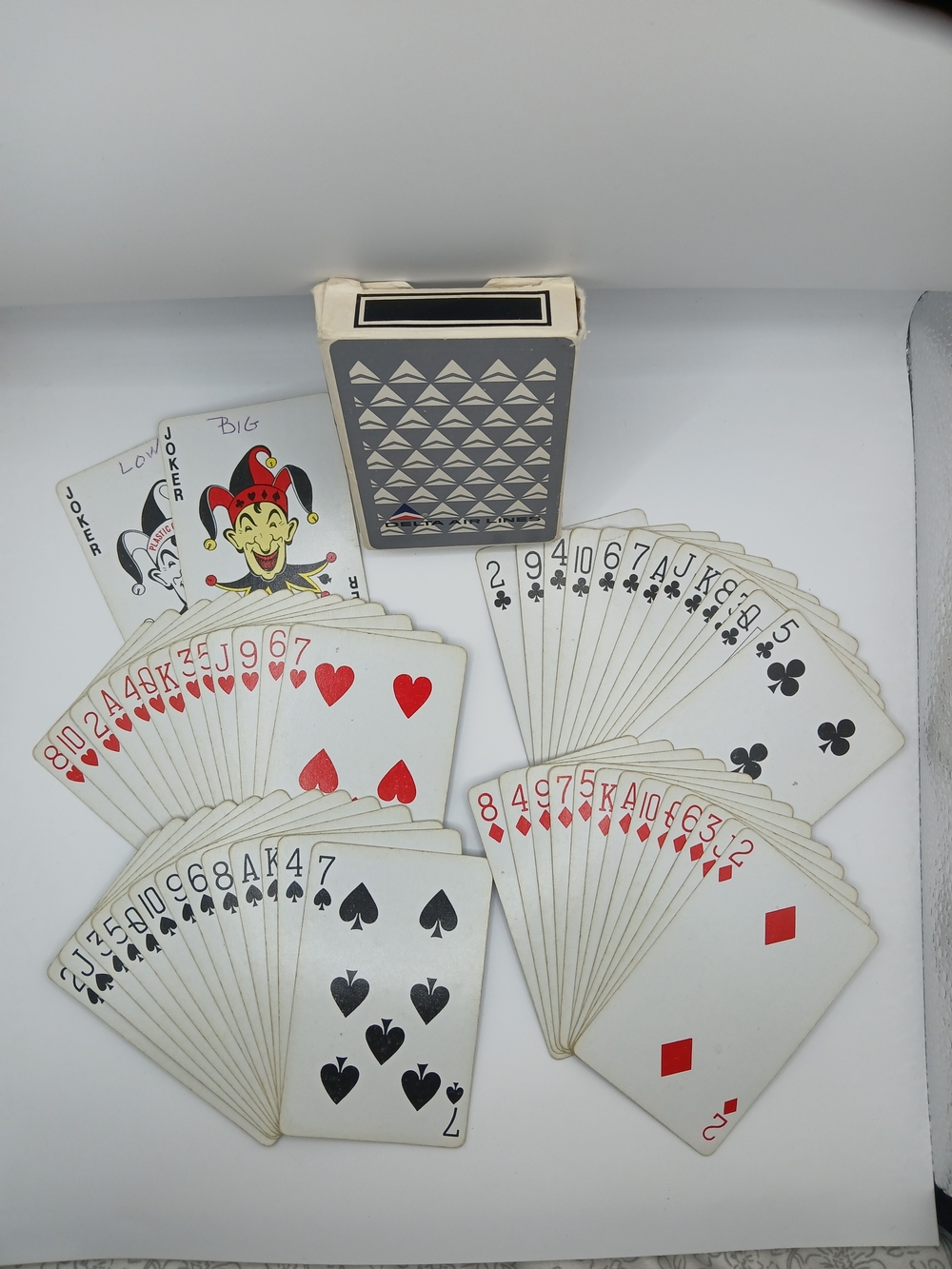 Vintage Delta‎ Airlines 54-Card Playing Deck Cards/USED COMPLETE